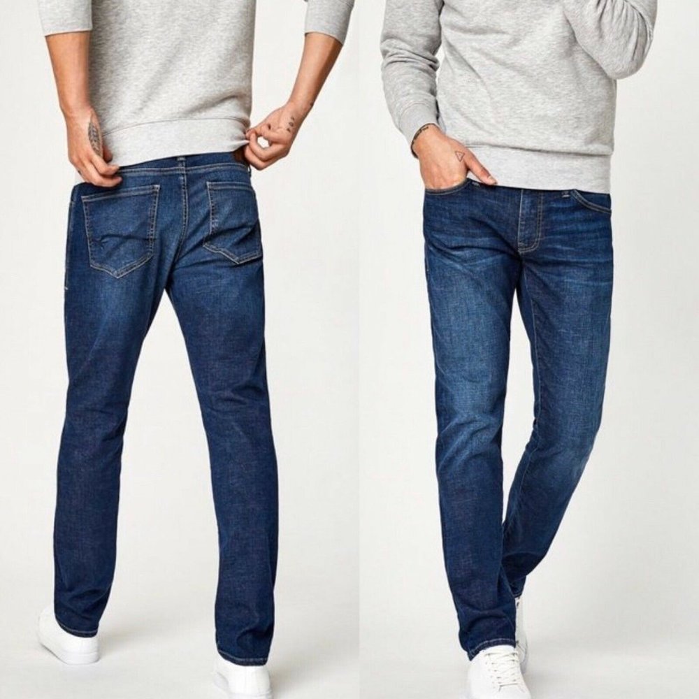Mavi Mens Jeans Jake Slim Leg Stretch Blue Jeans - Picture 1 of 8